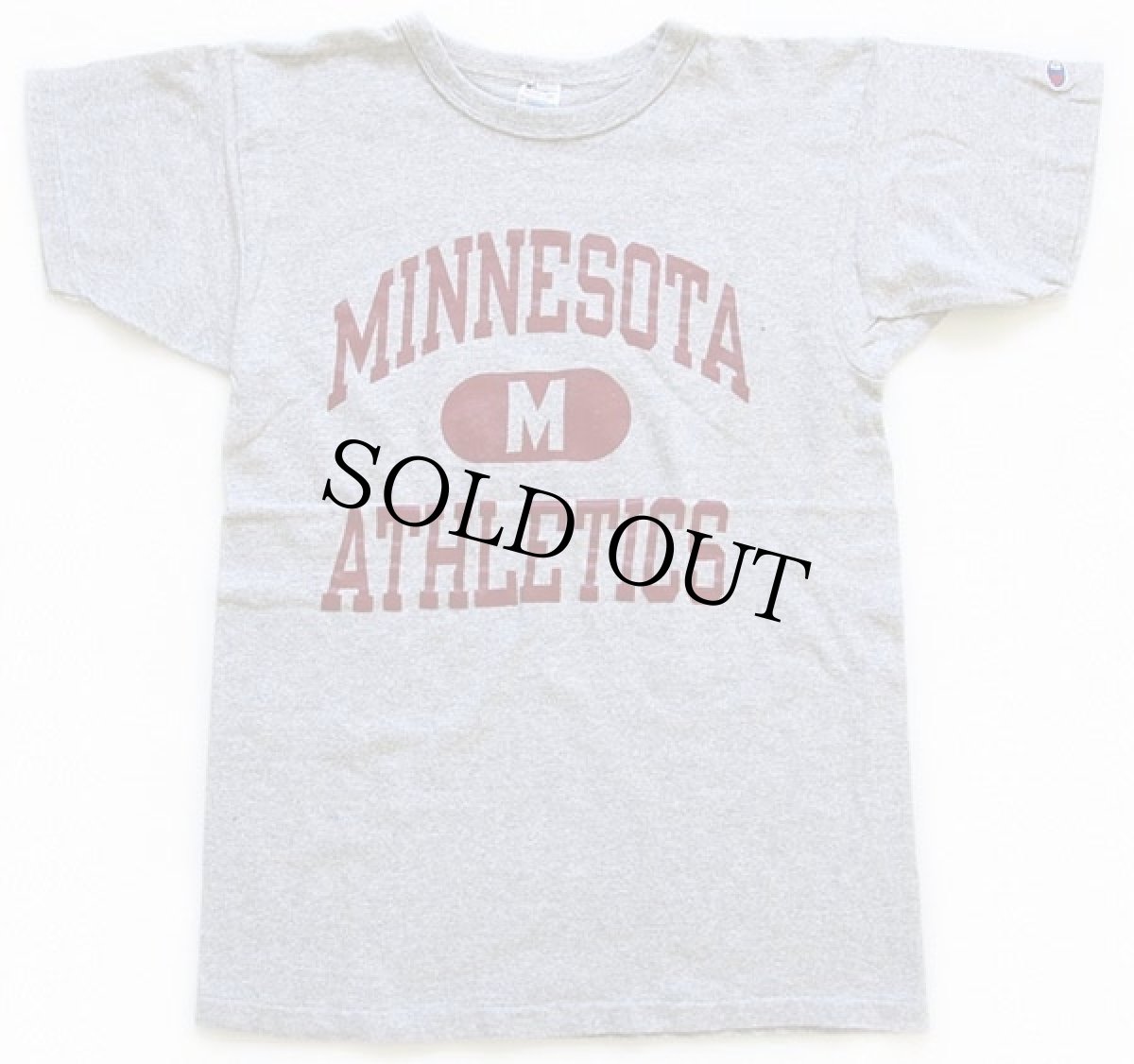 画像2: 80s USA製 Championチャンピオン MINNESOTA ATHLETICS 三段中抜き 88/12 Tシャツ 杢グレー M (2)
