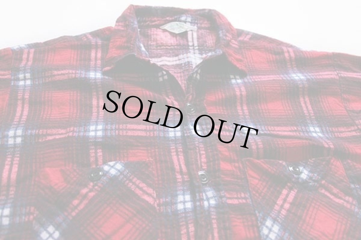 画像2: 60s ARCTIC チェック コットン プリントネルシャツ 16.5 (2)