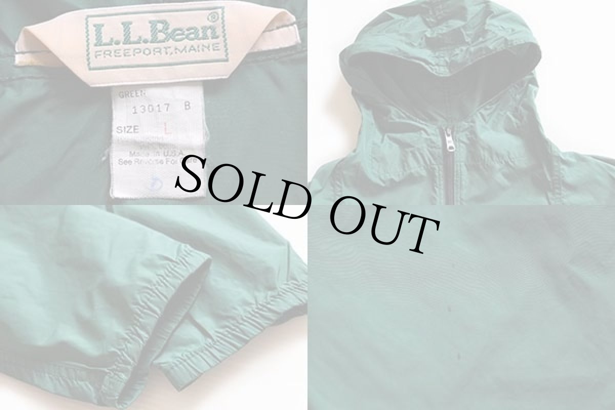 画像3: 80s USA製 L.L.Bean ナイロン アノラックパーカー 緑 L (3)