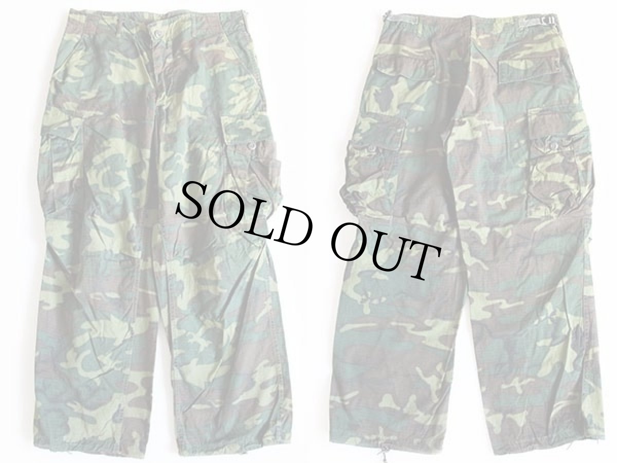 画像2: 60s 米軍 U.S.ARMY ERDL グリーンリーフカモ ジャングルファティーグパンツ M-S (2)