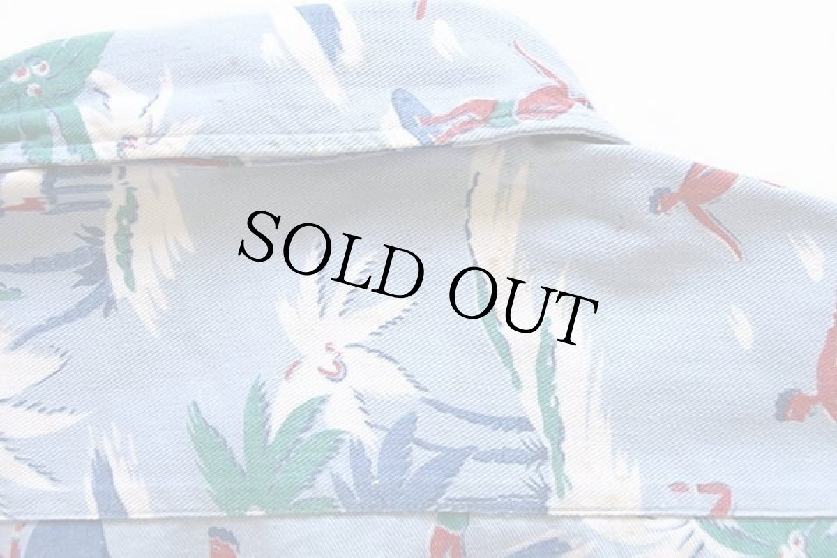 画像6: 50s Leisure Wear サーフ柄 コットン アロハシャツ L (6)