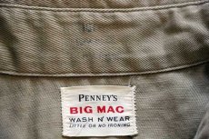 画像4: 50s PENNEY'S BIGMACビッグマック マチ付き コットンツイル ワークシャツ カーキ 16 (4)