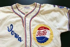 画像3: 60s Van Ginkel's PEPSI ペプシ コーラ パッチ付き チェーン刺繍 ウール ベースボールシャツ 生成り 38 (3)