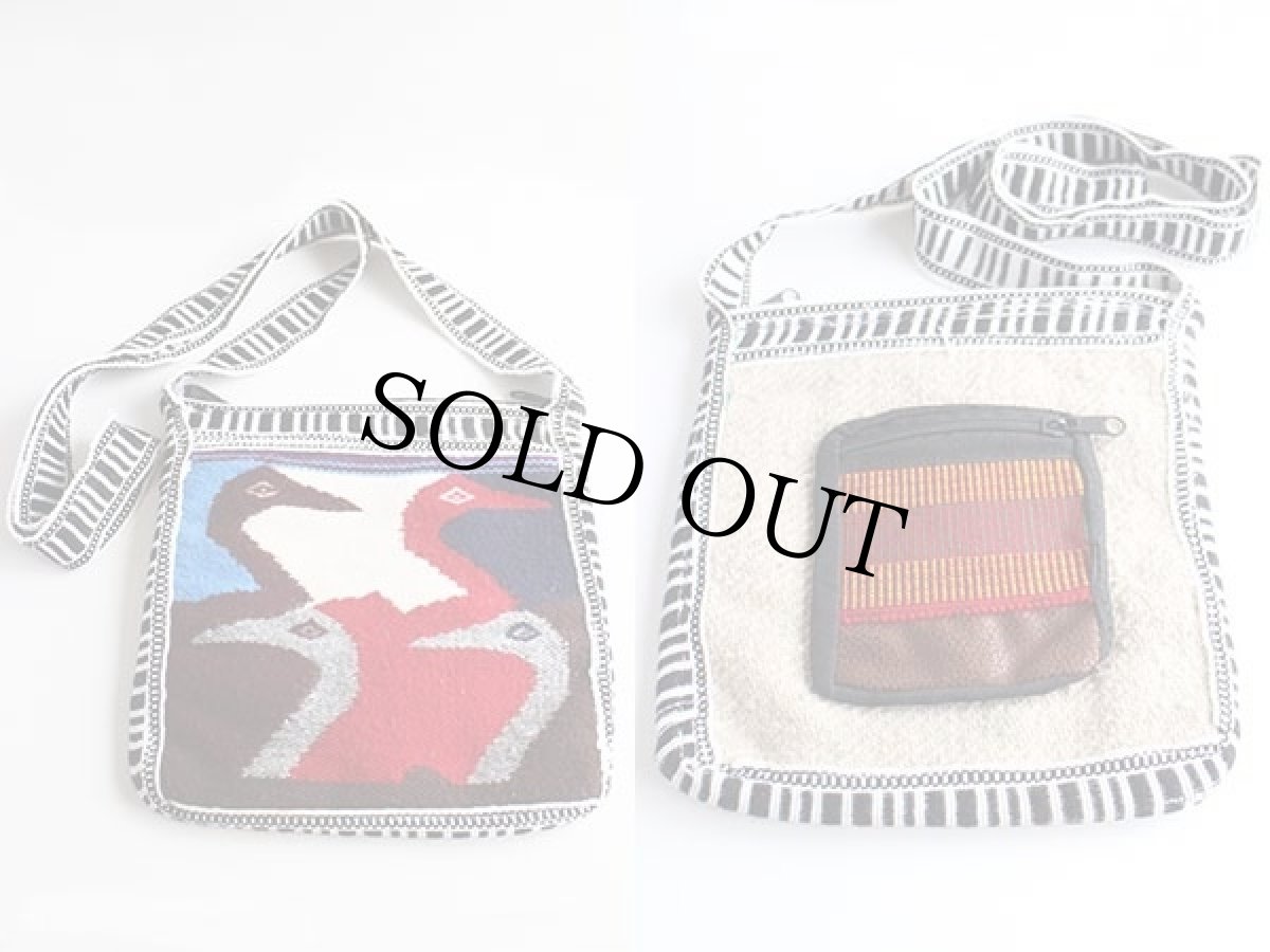 画像2: 民族柄 ラグ ショルダーバッグ (2)