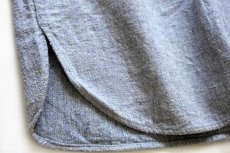 画像6: 50s USA製 Wilsonウィルソン チェーン刺繍 コットン ベースボールシャツ 杢ブルーグレー ボーイズS (6)