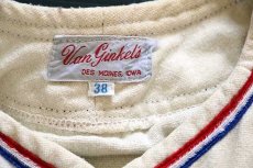画像4: 60s Van Ginkel's PEPSI ペプシ コーラ パッチ付き チェーン刺繍 ウール ベースボールシャツ 生成り 38 (4)