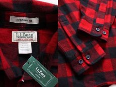 画像3: 未使用★L.L.Bean バッファローチェック コットン シャモアクロスシャツ 赤×黒 M (3)