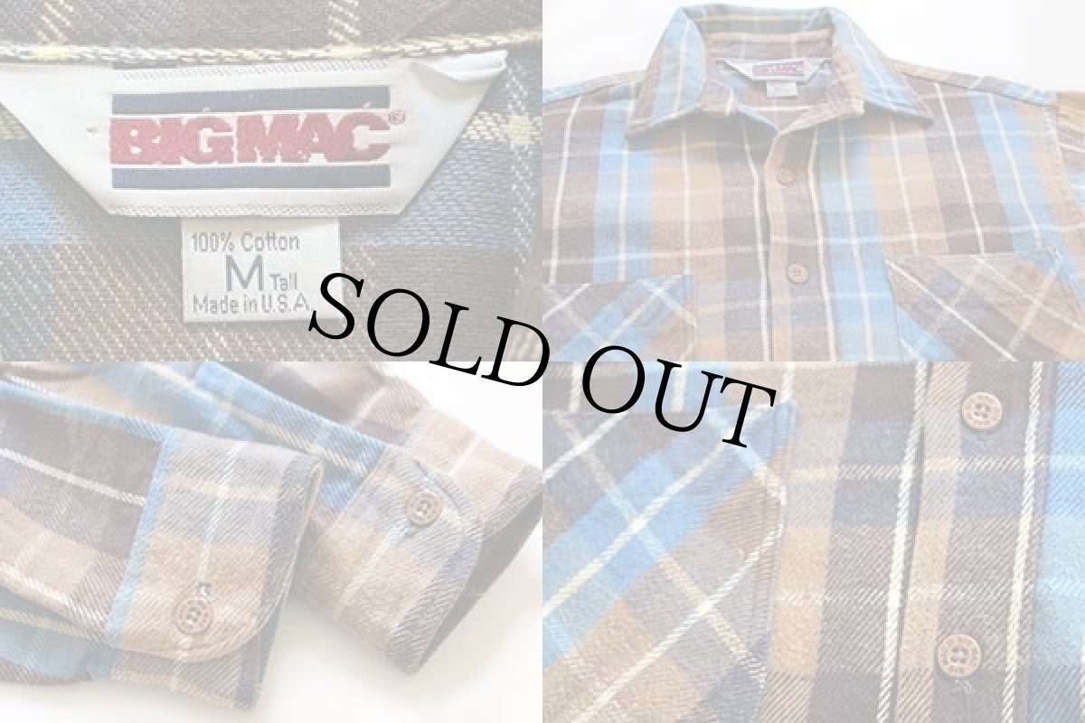 画像3: 80s USA製 JCPenney BIGMACビッグマック チェック コットン フランネルシャツ MT (3)