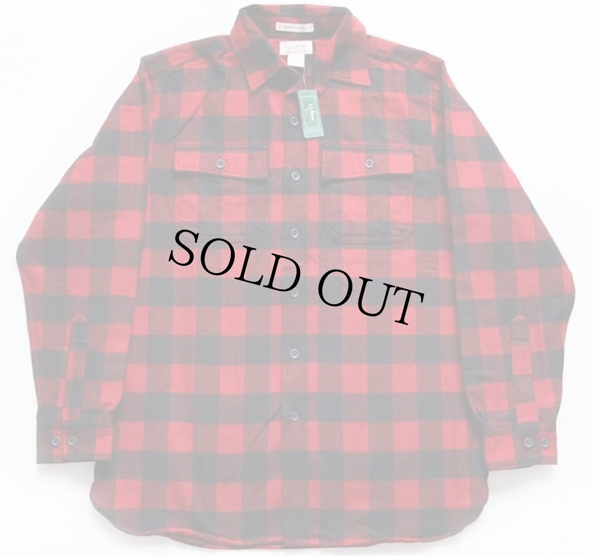 画像2: 未使用★L.L.Bean バッファローチェック コットン シャモアクロスシャツ 赤×黒 M (2)