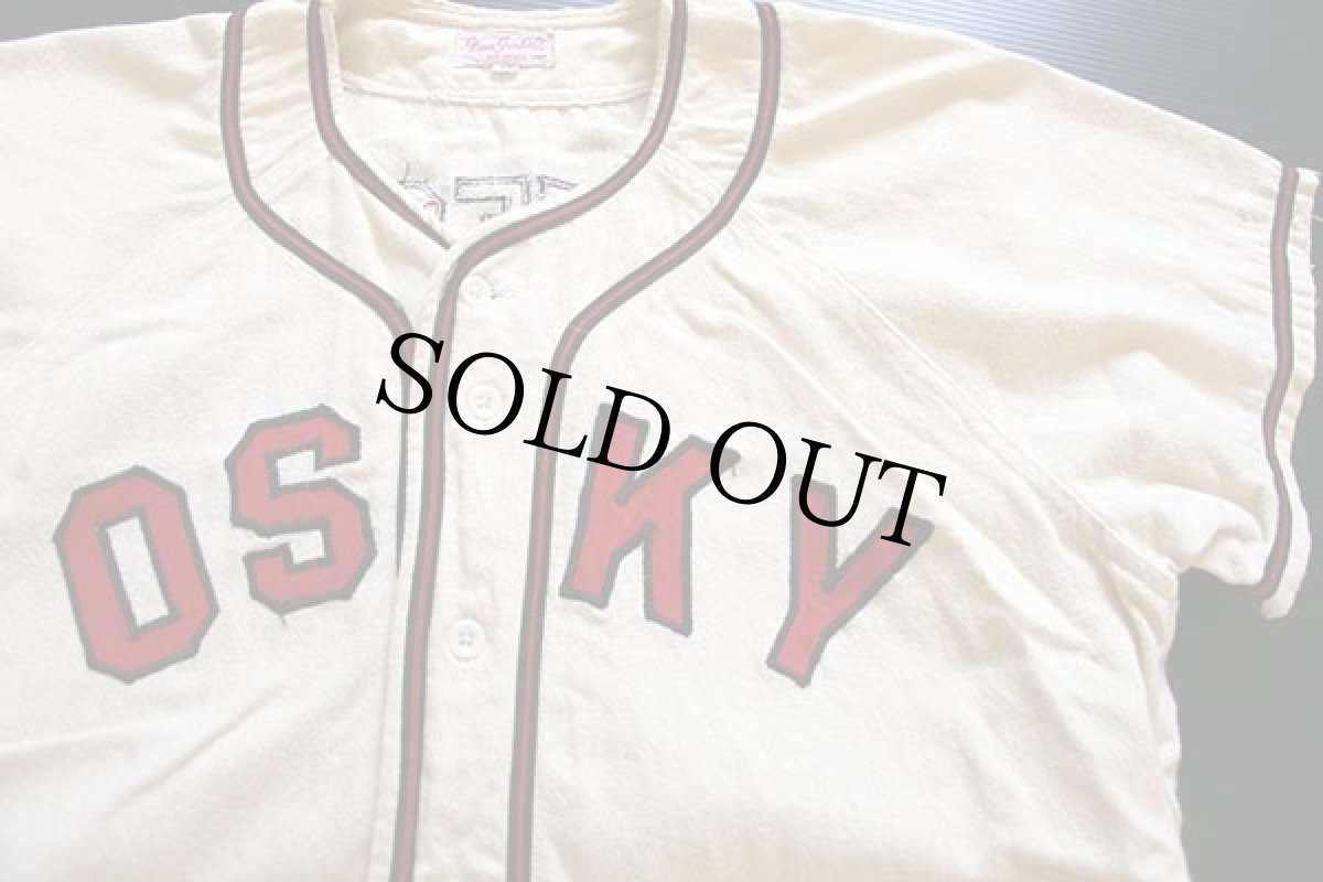 画像3: 60s Van Ginkel's OSKY パッチ付き ウール ベースボールシャツ 生成り 42 (3)