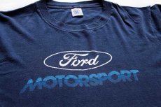 画像3: 90s USA製 Fordフォード MOTORSPORT コットン 長袖Tシャツ 紺 フェード L (3)