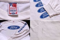 画像4: 90s USA製 Fordフォード ロゴ コットン 長袖Tシャツ 白 L (4)