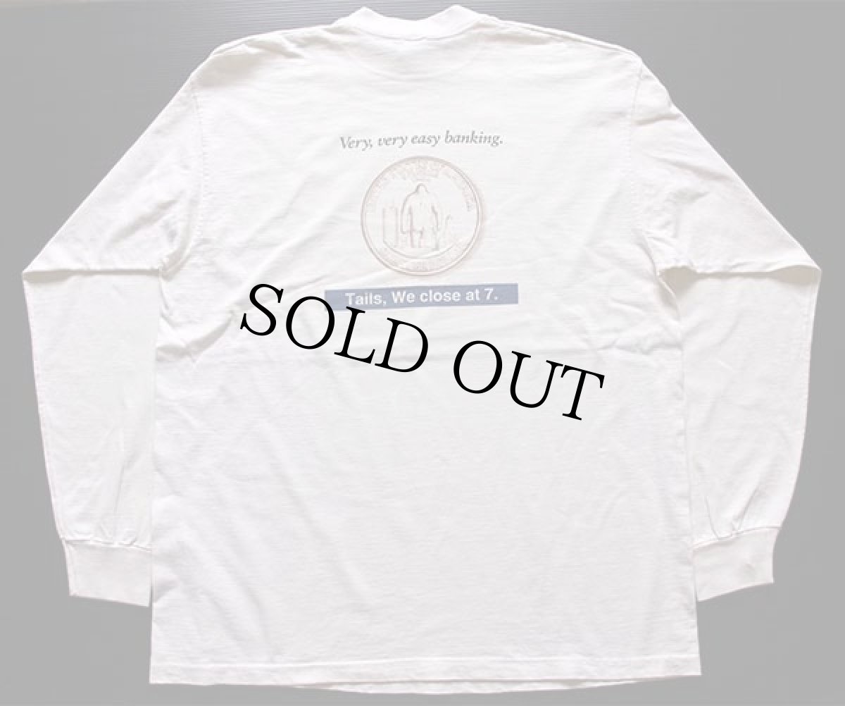 画像2: 90s USA製 TCF BANK 両面プリント コットン 長袖Tシャツ 生成り XL (2)