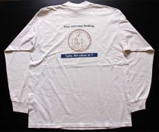 画像2: 90s USA製 TCF BANK 両面プリント コットン 長袖Tシャツ 生成り XL (2)