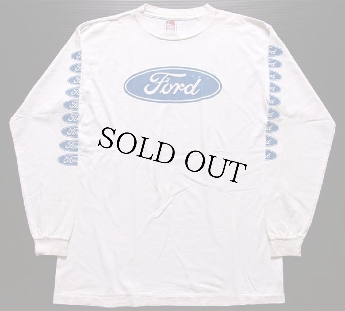 画像1: 90s USA製 Fordフォード ロゴ コットン 長袖Tシャツ 白 L (1)