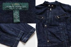 画像3: LAUREN JEANS ラルフローレン シングルライダース デニムジャケット L (3)