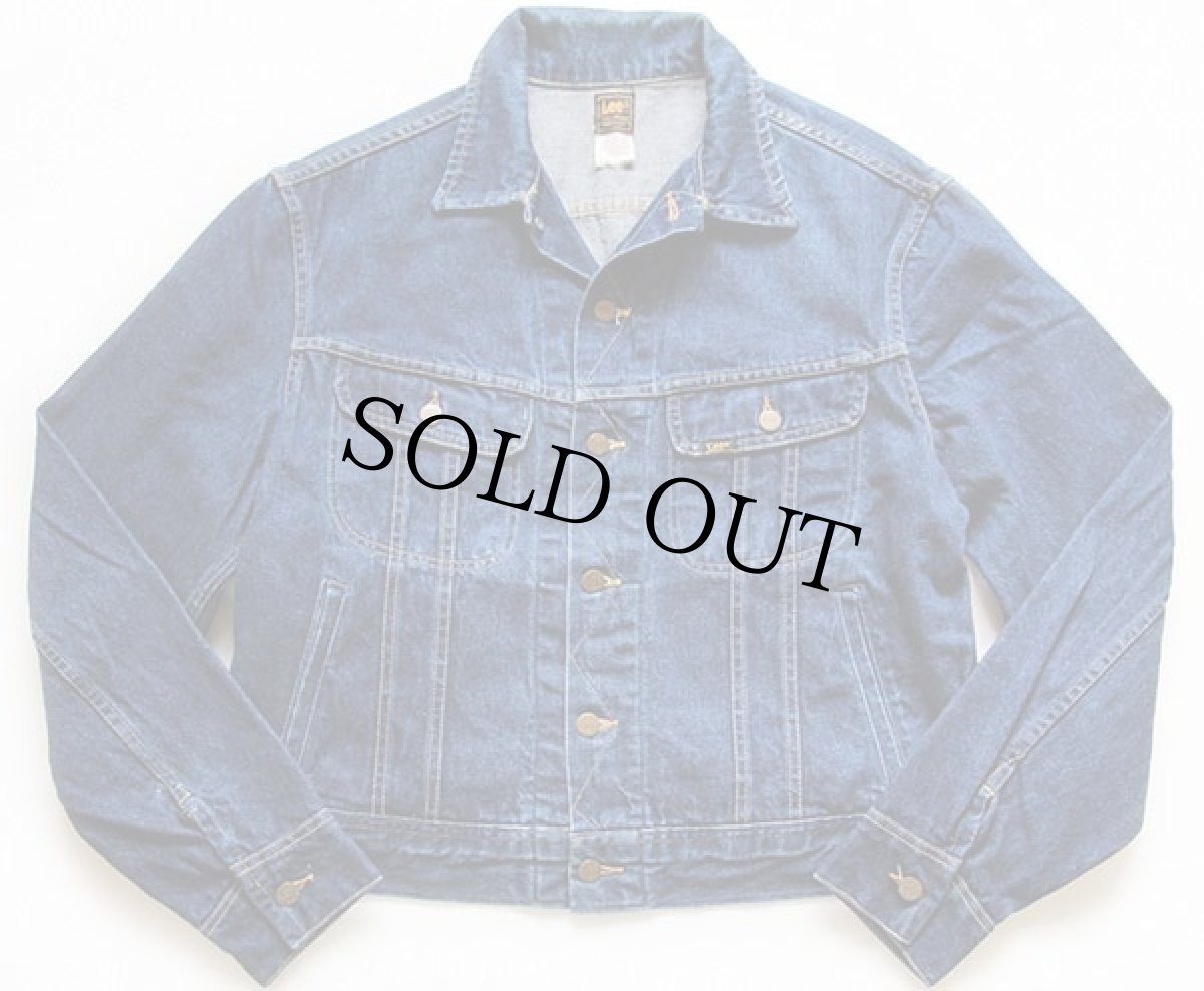画像2: 80s USA製 Leeリー 220 バックプリント デニムジャケット 4ポケット 46L (2)
