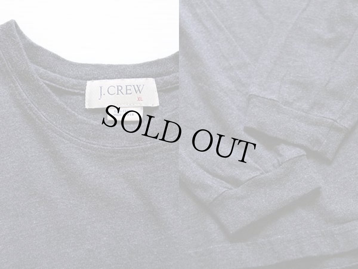 画像3: 90s USA製 J.CREW 無地 コットン 長袖Tシャツ チャコールグレー XL (3)