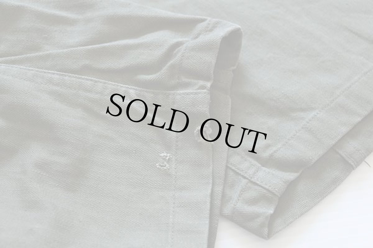 画像5: 50s 米軍 U.S.ARMY M-47 HBT ヘリンボーンツイルジャケット ユーティリティシャツ オリーブドラブ S★OD-7 (5)