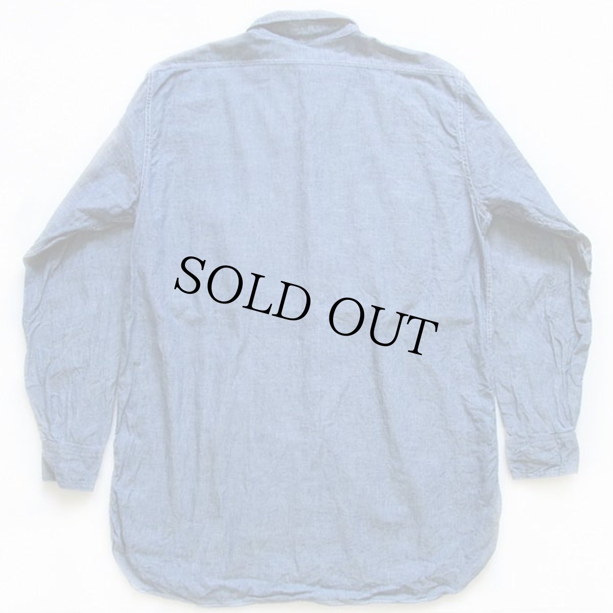 画像2: 40s 米軍 U.S.NAVY M-43 マチ付き コットン シャンブレーシャツ 16 (2)