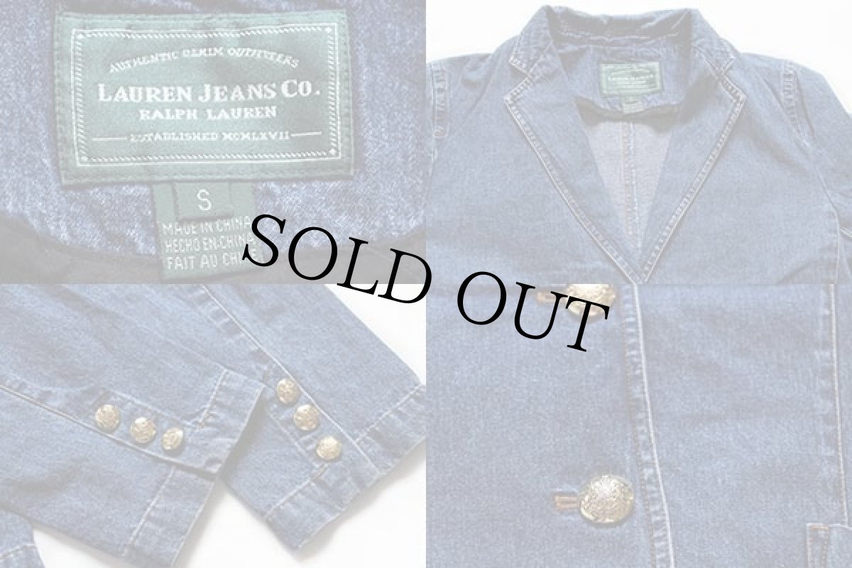 画像3: LAUREN JEANS ラルフローレン デニム ブレザー ジャケット S (3)
