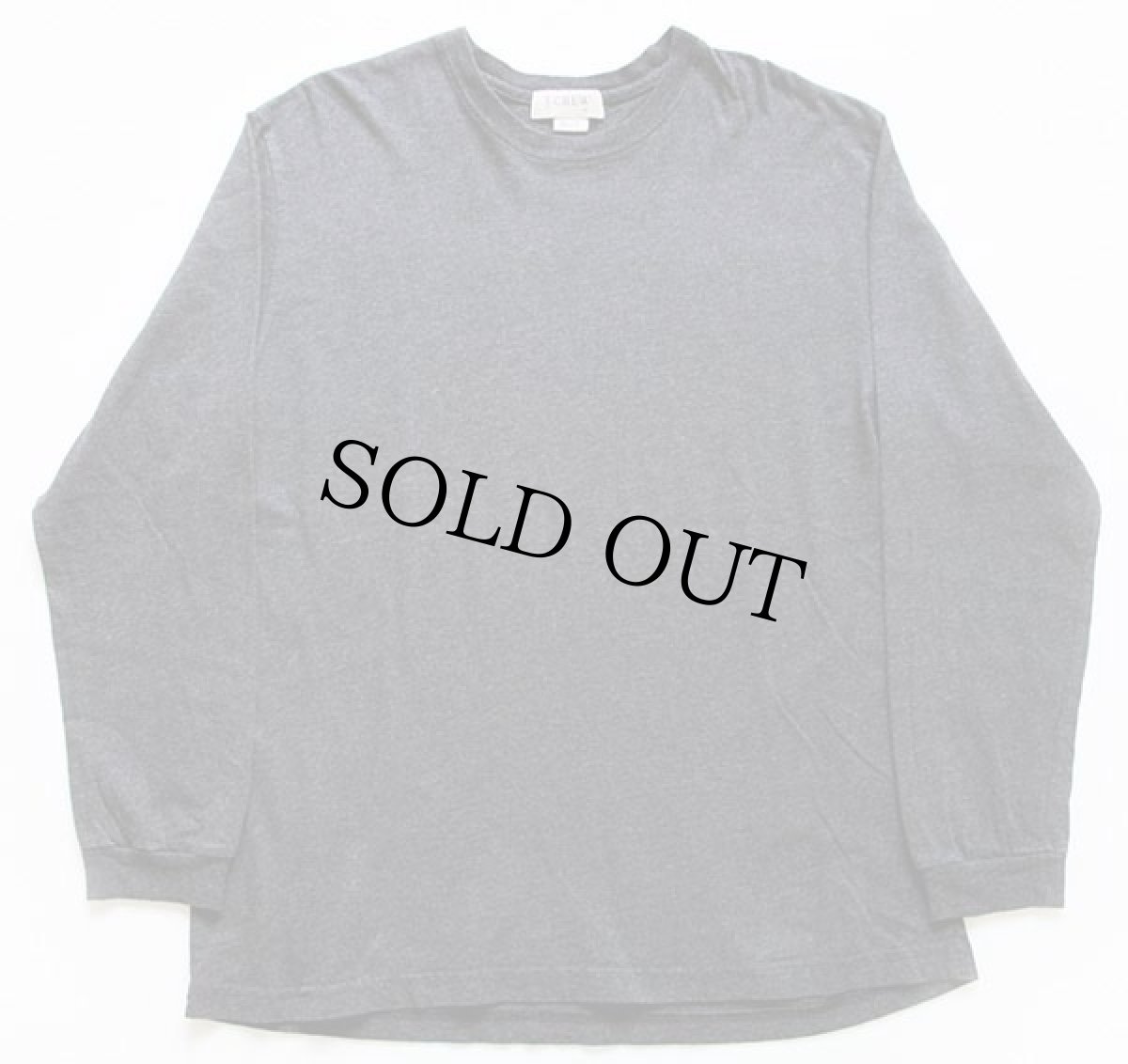 画像2: 90s USA製 J.CREW 無地 コットン 長袖Tシャツ チャコールグレー XL (2)