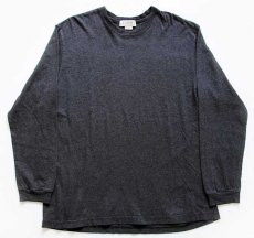 画像2: 90s USA製 J.CREW 無地 コットン 長袖Tシャツ チャコールグレー XL (2)