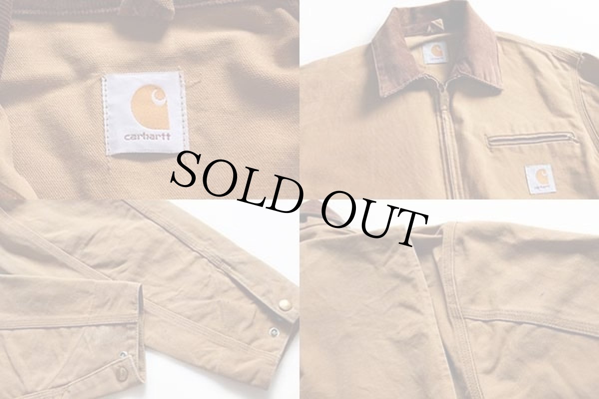 画像3: 90s carharttカーハート ダック地 デトロイトジャケット 茶 (3)