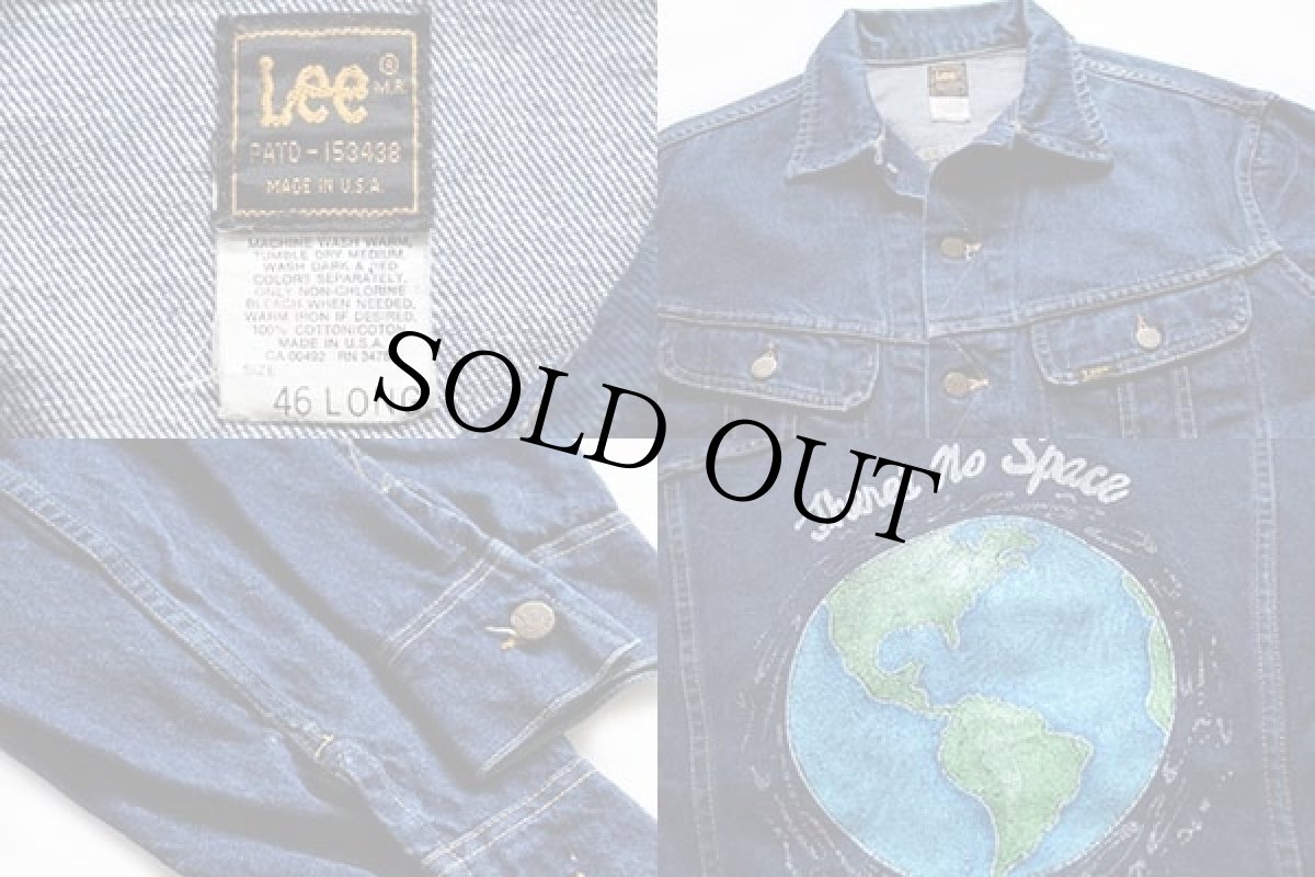画像3: 80s USA製 Leeリー 220 バックプリント デニムジャケット 4ポケット 46L (3)