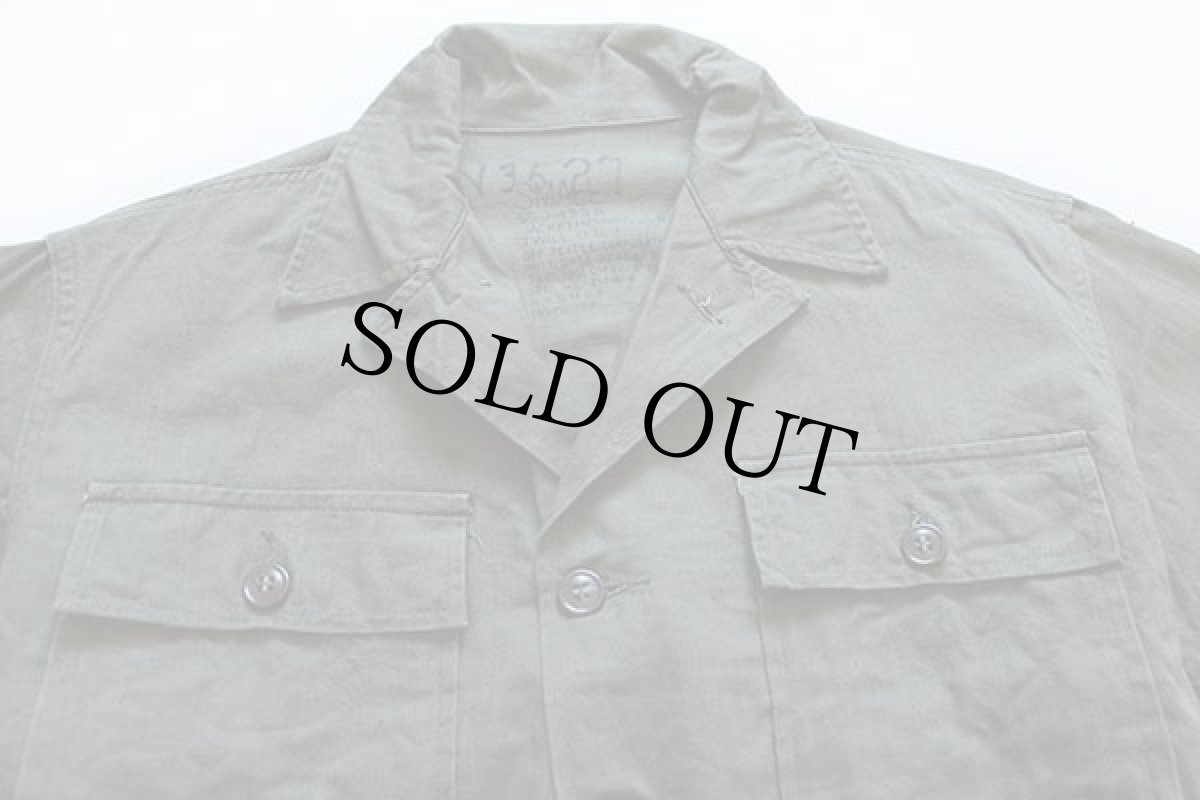 画像3: 50s 米軍 U.S.ARMY M-47 HBT ヘリンボーンツイルジャケット ユーティリティシャツ オリーブドラブ S★OD-7 (3)