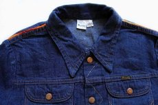 画像3: 70s USA製 Wranglerラングラー 刺繍入り インディゴ デニムシャツ L (3)