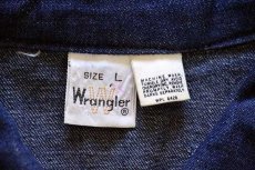 画像4: 70s USA製 Wranglerラングラー 刺繍入り インディゴ デニムシャツ L (4)