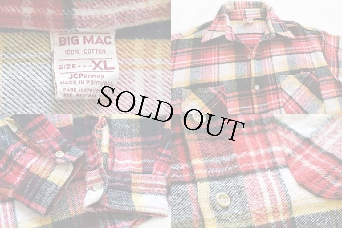 画像3: 70s JCPenney BIGMACビッグマック チェック コットン フランネルシャツ XL (3)