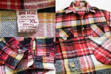 画像3: 70s JCPenney BIGMACビッグマック チェック コットン フランネルシャツ XL (3)