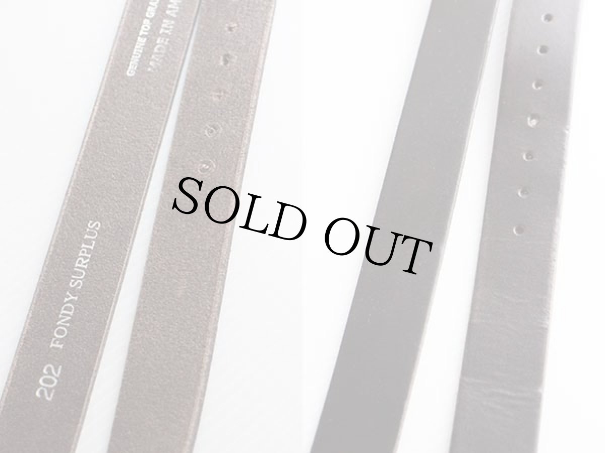 画像2: 新品★USA製 UNKNOWN レザーベルト 焦げ茶 38★1190 (2)