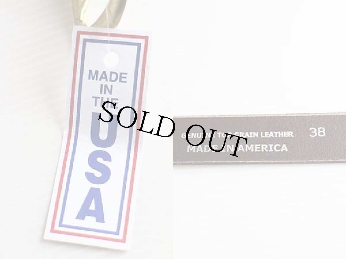 画像3: 新品★USA製 UNKNOWN レザーベルト 焦げ茶 38★1190 (3)