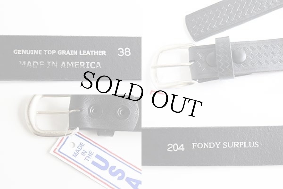 画像3: 新品★USA製 UNKNOWN バスケット柄 カービング レザーベルト 黒 38 (3)