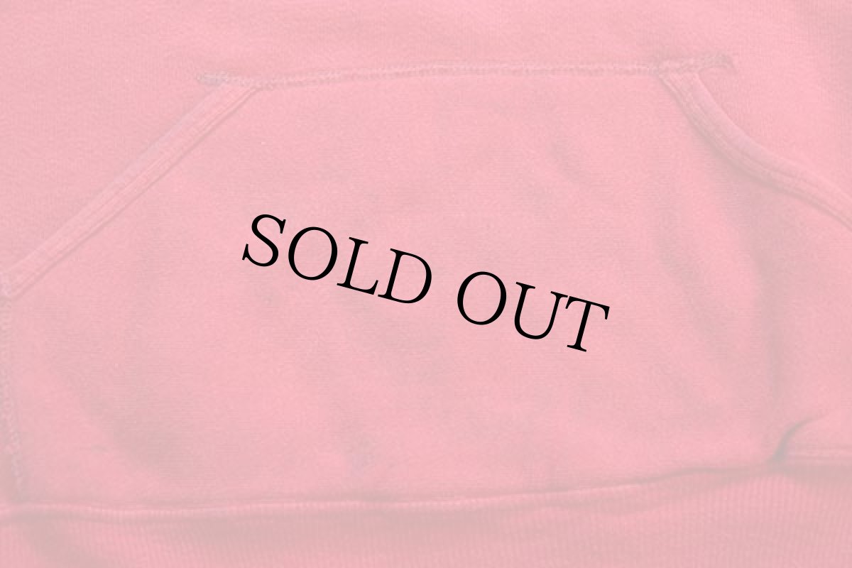 画像4: 60s UNKNOWN 無地 フード裏サーマル コットン スウェットパーカー 赤 (4)