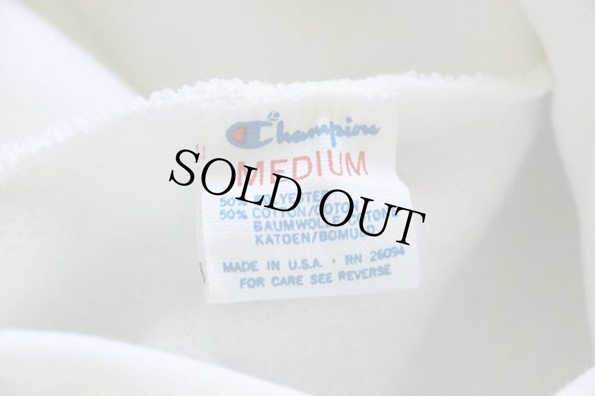 画像3: デッドストック★80s USA製 Championチャンピオン Notre Dame 染み込みプリント スウェットパーカー 白 M (3)