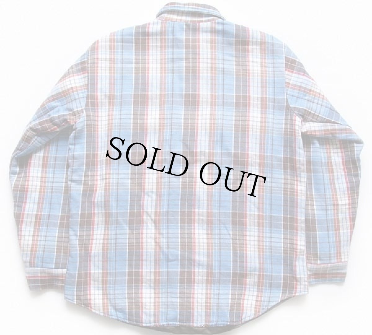 画像2: 70s USA製 FIVE BROTHERファイブブラザー チェック キルティングライナー フランネルシャツジャケット L (2)