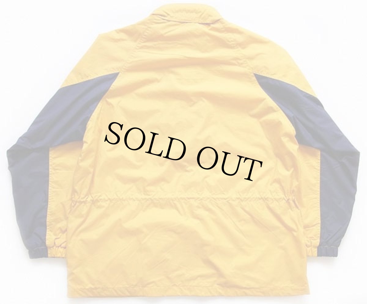 画像2: 90s GAPギャップ ツートン 切り替え プルオーバー ナイロンジャケット 黄×紺 M (2)