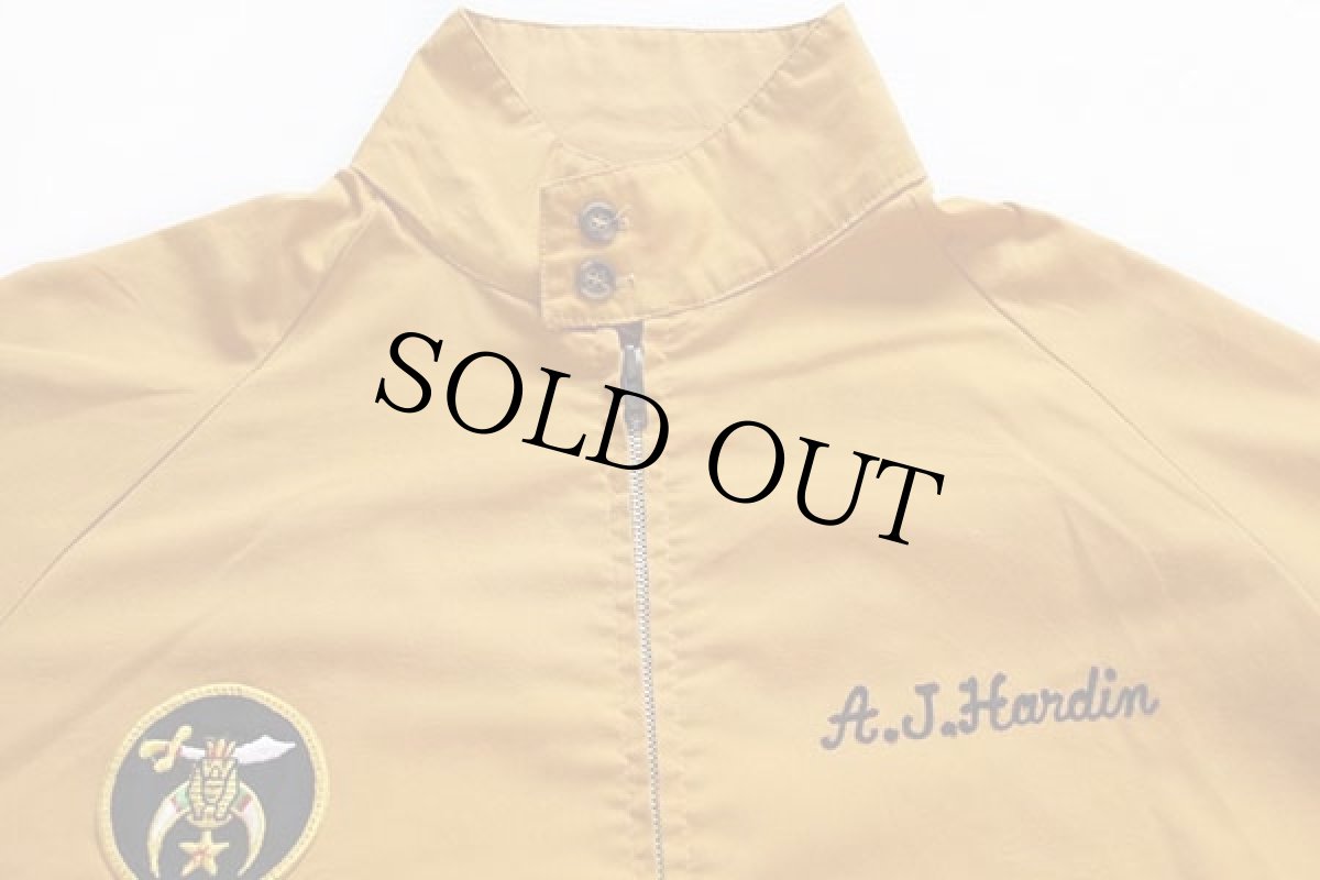 画像4: 70s USA製 SPORTSMASTER フリーメイソン シュライナー チェーン刺繍 パッチ付き ジャケット マスタード XL (4)