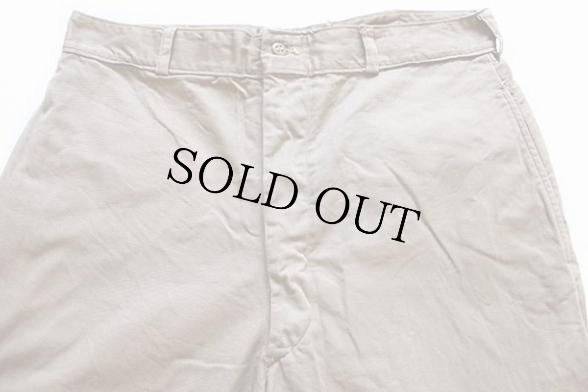 画像2: 50s 米軍 USMC コットン チノパン カーキ w34 L33 (2)