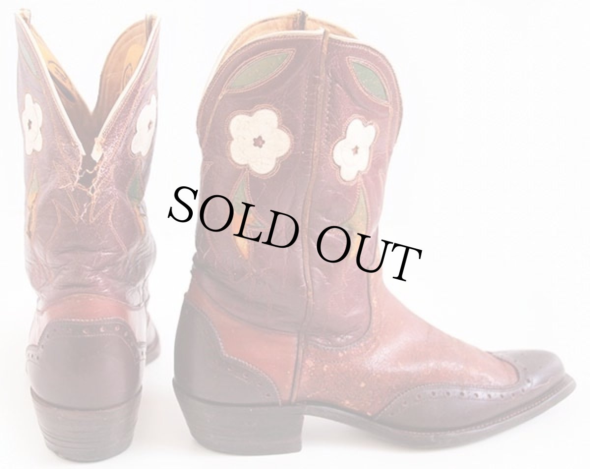 画像2: 50s 101 花柄 ウエスタンブーツ 8★MONTGOMERY WARD Powr Houseパワーハウス (2)