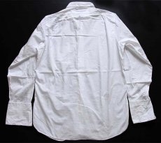 画像3: デッドストック★50s USA製 ARROW マチ付き 無地 ダブルカフス コットン ドレスシャツ 白 15 (3)