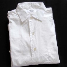 画像1: デッドストック★50s USA製 ARROW マチ付き 無地 ダブルカフス コットン ドレスシャツ 白 15 (1)