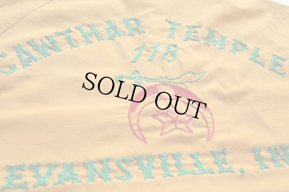 画像6: 70s USA製 SPORTSMASTER フリーメイソン シュライナー チェーン刺繍 パッチ付き ジャケット マスタード XL (6)