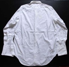 画像2: 50s USA製 Enro 無地 ダブルカフス コットン ドレスシャツ 白 15 (2)
