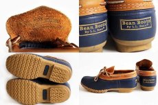 画像4: USA製 L.L.Bean ビーンブーツ ラバーモカシン タン×ネイビー★ガムシューズ (4)