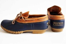 画像2: USA製 L.L.Bean ビーンブーツ ラバーモカシン タン×ネイビー★ガムシューズ (2)